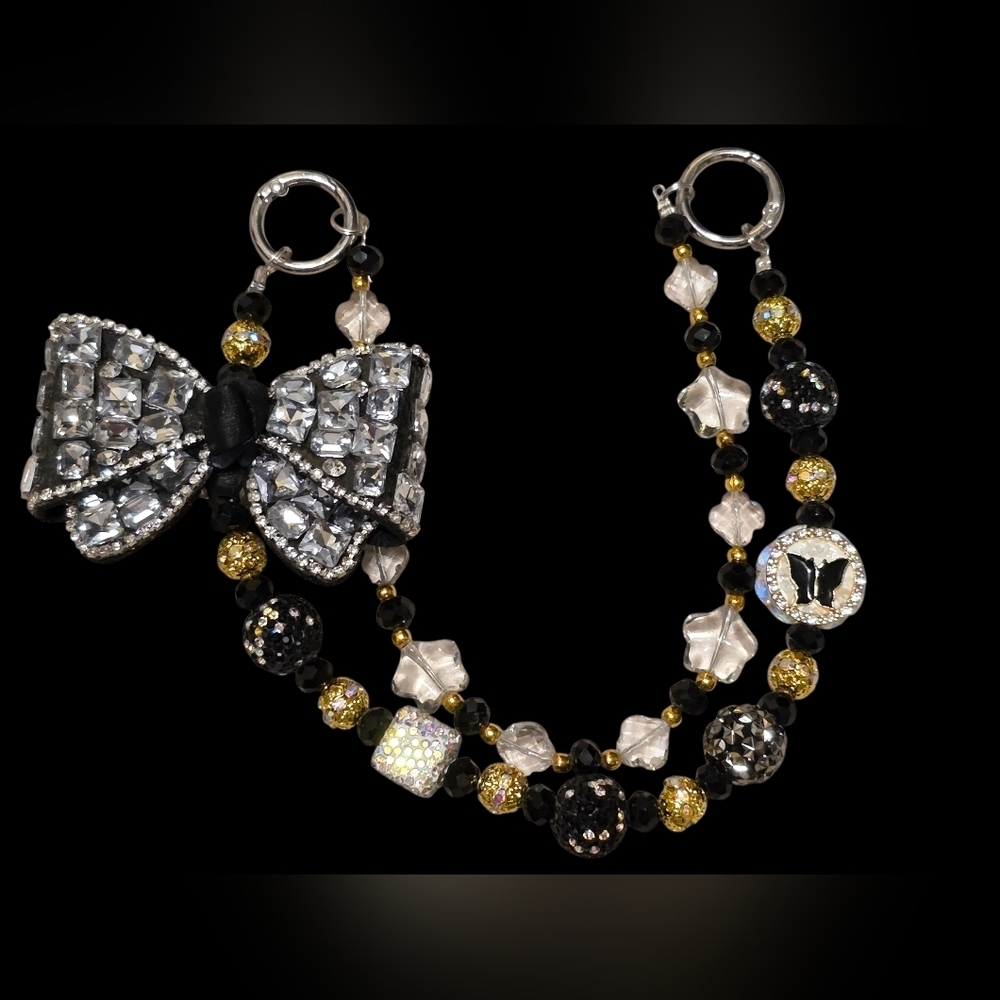 Elegant Crystal Bow Bag Charm